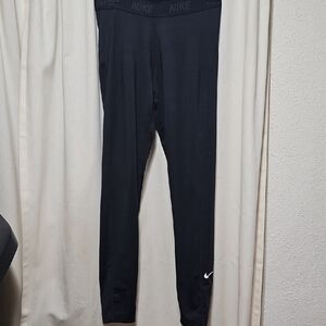 Nike Black Athletic Leggings with White Swoosh
